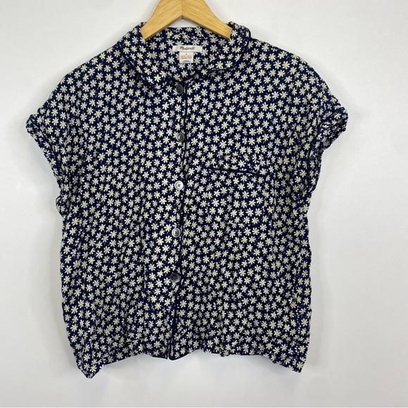 Madewell Large Little Daisy Pajama Set Bedtime Pajama Set Shorts Short Sleeve - Picture 2 of 7